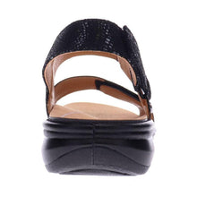 Como Back Strap Leather Sandals Black Lizard
