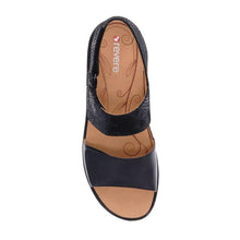 Como Back Strap Leather Sandals Black Lizard