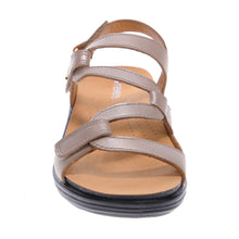 Emerald 3 Strap Leather Sandal Champagne