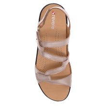 Emerald 3 Strap Leather Sandal Champagne