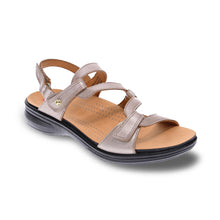 Emerald 3 Strap Leather Sandal Champagne