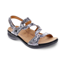 Emerald 3 Strap Leather Sandal Silver Safari