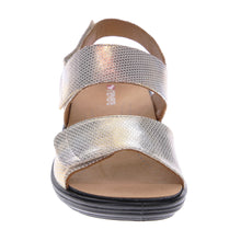 Como Back Strap Leather Sandals Metallic Interest