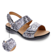 Como Back Strap Leather Sandals Silver Safari