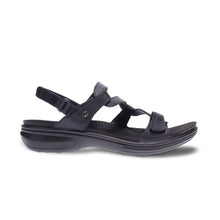 Emerald 3 Strap Leather Sandal Black