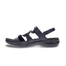 Emerald 3 Strap Leather Sandal Black