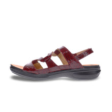 Emerald 3 Strap Leather Sandal Red Croc